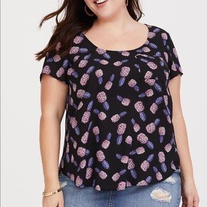 Pineapple Button Back Blouse